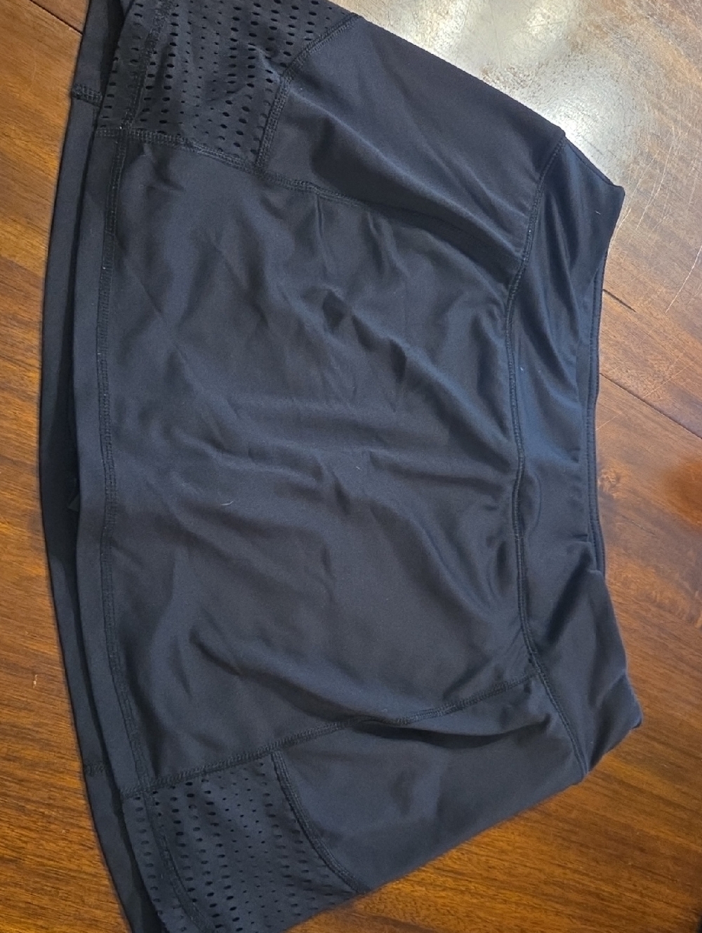 Women’s Black Active Skort with Perforated Panels